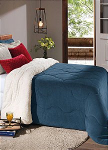 EDREDOM HDR PLUSH SHERPA SOLT AZUL CEU 160X240