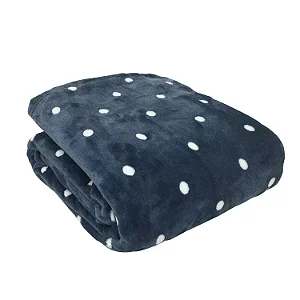 COBERTOR NIA TOQUE DE SEDA POA 220X240 AZUL BRANCO