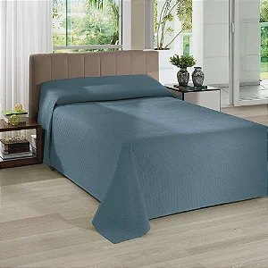 COLCHA DOL PIQUET QUEEN II LISO 240X250 AZUL