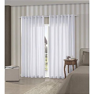 Cortina Bella Janela Duplex Voil 2,60X1,70 Branco