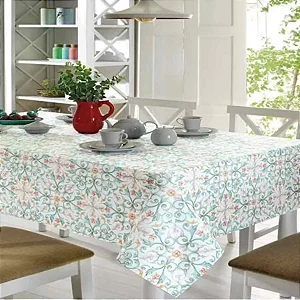 TOALHA DE MESA DOL ATHENAS 140X140 ELAINE 01 4 LUGARES LIMPA FÁCIL