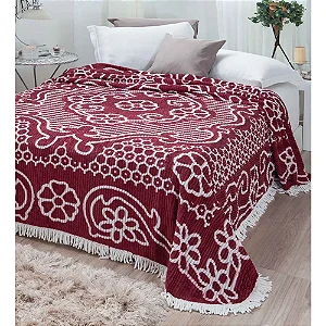 COLCHA JOL CHENILLE CANELADA BRUNA 220X240 VINH/BR