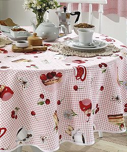 TOALHA DE MESA DOL CLEAN ATHENAS ESTAMPADA 160 RED IVANA 2 - 4 LUGARES LIMPA FÁCIL
