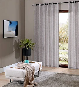 Cortina  Bella Janela Rustica 260X170 Panama Trancado Latte
