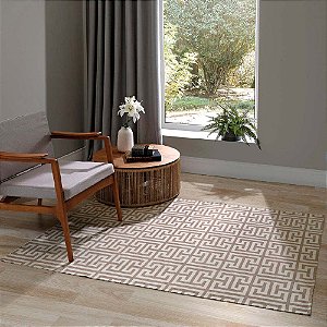 TAPETE BJA JACQUARD 130X200 GEOMETRICO MARROM