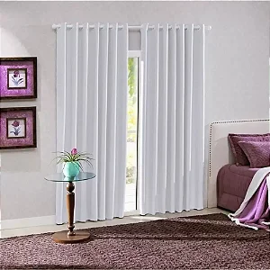 Corta Luz  Bella Janela Tecido 360X250 Liso Branco