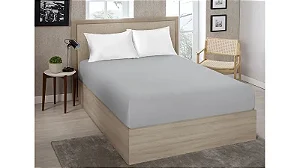 LENÇOL COT ROYAL PLUS CASAL CINZA URBANO 9007 COM ELASTICO