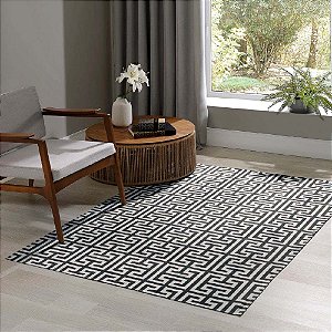 TAPETE BJA JACQUARD 100X130 OPTICAL PRETO