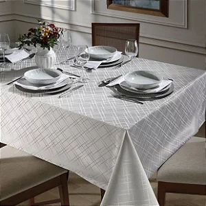 Toalha de Mesa Dohler Jacquard Requinte 140X210 Prata