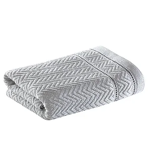 T BANHO FAT JACQUARD CHEVRON CINZA 80X150