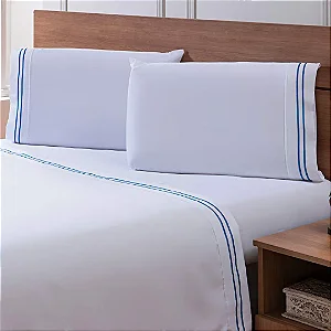 JG CAMA NIA PERCAL SOFT 300 BASICS KING INDIGO 4PÇS