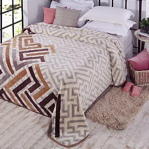 COBERTOR JOL KYOR PLUS ZURIQUE 180X220 BEGE CASAL