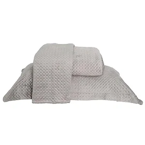 Kit Colcha Niazitex Ultrassonica Estocolmo 220X240 Prata 3 Peças