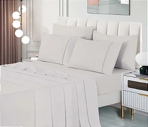 Jogo De Cama Niazitex Percal Soft 300 Glamour King Lunar