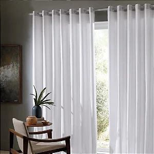 Cortina Bella Janela Rústica 420X250 Salta Branco