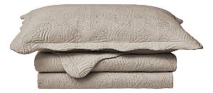 Kit Colcha Camesa Agra King 280X260 Concreto