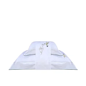 Kit Fronha Almofada Marken Fassi Colibri Branco Verde 3 Peças