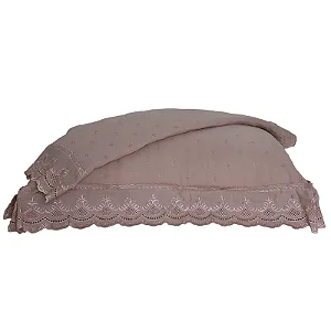 Porta Travesseiro Niazitex Percal Soft 300 Rendado 2 Peças Rose
