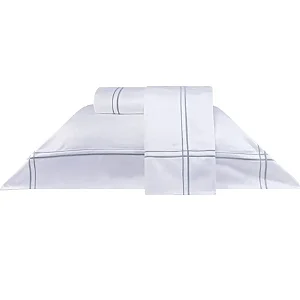 Jogo de Cama Marken Fassi Horizonte Queen Branco Classico Cinza 4 Peças