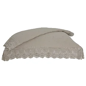 Porta Travesseiro Niazitex Percal Soft 300 Rendado 2 Peças Manteiga