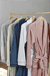 Roupão Neo Velour Camesa Bege Gg