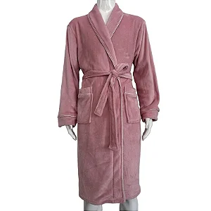Roupão Niazitex Toque De Seda Prime G Rose/Branco