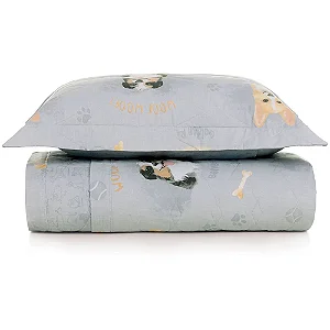 Kit Colcha Karsten Dog Estampado 2 Peças Solteiro