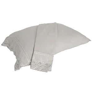 Fronha Niazitex Percal Soft 300 Rendado 2 Peças Manteiga