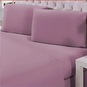 Jogo De Cama Niazitex Percal Soft 300 Basics Solteiro Rosa Antigo 3 Peças