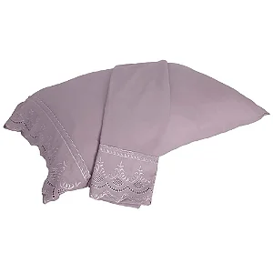 Fronha Niazitex Percal Soft 300 Rendado 2 Peças 50X70 Rose