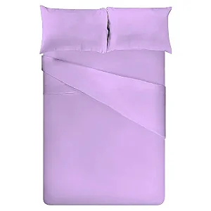 Lençol Estamparia Premium Linea Queen Violeta Com Elástico 180 Fios