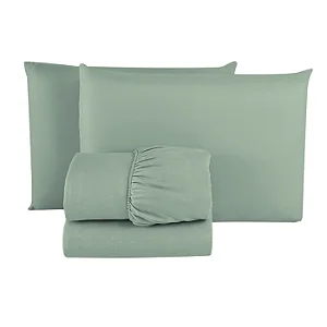 Jogo De Cama Estamparia Premium Plus King 7787 Verde Oliva 4 Peças