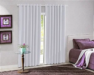 Cortina Corta Luz Bella Janela Tecido 70% Blackout 300 X 170 Liso Branco