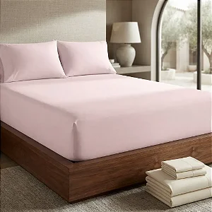 Lençol Avulso Com Elastico Premium Linea 180 Fios Casal 138X188 Rosa Claro 100% Algodão
