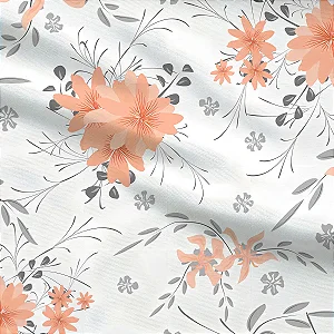 Jogo Cama Estamparia Premium Plus Solteiro 100% Algodão Desc 7789 Salmão 3 Peças