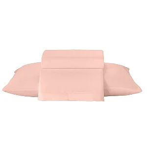 Jogo Cama Estamparia Premium Plus Solteiro 100% Algodão Desc 7789 Salmão 3 Peças
