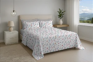 Jogo Cama Estamparia Premium Plus King Des 7791 Cinza