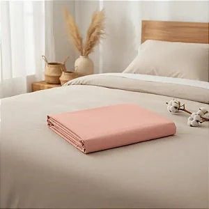 Lençol Estamparia Premium Linea 180 Fios 100% Algodão Solteiro Rosa Claro