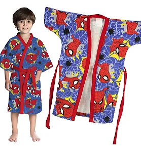 Roupao Lepper Aveludado Infantil Quimono Est Spider Man G