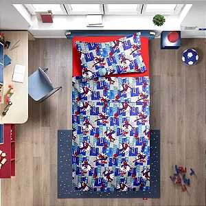 Jogo Cama Lepper Microfibra Estampado Solteiro Spider Man 3 Peças