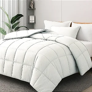 Edredom Camesa Ecopluma Solteiro 160X240 Branco 100% Poliester
