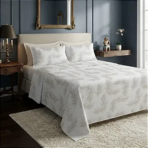 Jogo Cama Estamparia Premium Linea 180 Fios Queen 7692 Perola 100% Algodão 4 Peças