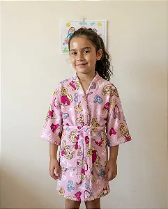 Roupão Dohler Infantil Velour Tamanho G Barbie 30