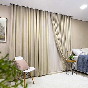 Cortina Trilho Bella Janella Inove Duplex Provença Linho 660X280
