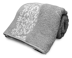 Toalha Banho Fatex Jacquard Medalhão 80x150 Cinza