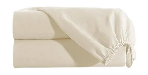 Lençol Malha La Viere Queen Marfim 158x198 100% Algodão