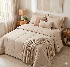Edredom Karsten Tom 240x250 Queen Bege Rose 200 Fios