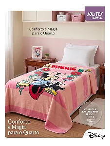 Cobertor Jolitex Raschel Disney minnie 150x200 Ro/Cd