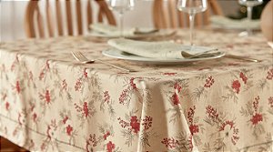 Toalha de Mesa Appel 160x210 Glamour Bordo 6 Lugares