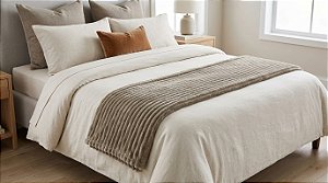 Peseira Niazitex para Cama Flannel Corduroy Casal 194x80 Tabaco